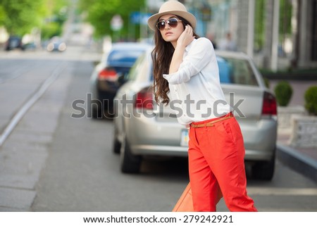 Fashionable woman executive in the city