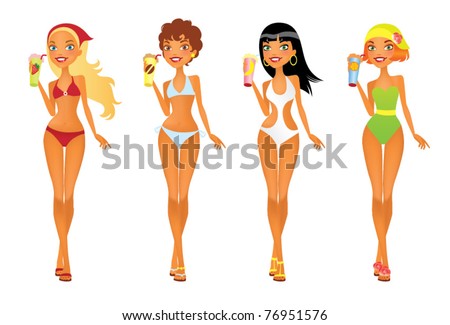 ladies wearing bikini