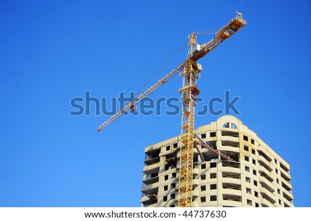 Highrise Construction Site on clear blue sky (look similar images in my portfolio)