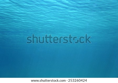 Ripples of underwater surface in the Caribbean sea, natural scene
