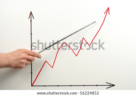 Hand with pointer showing chart