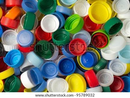 Collection of various plastic screw caps
