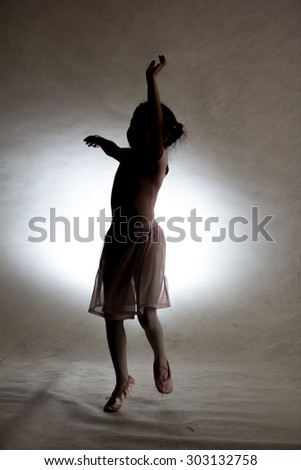 Little girl ballet Silhouette style, in Thailand