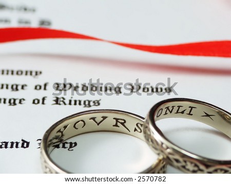 wedding program with rings