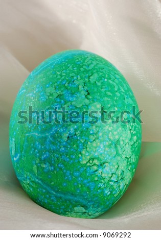 close-up of a textured Easter egg