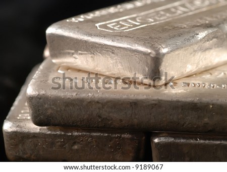 close-up of silver bars