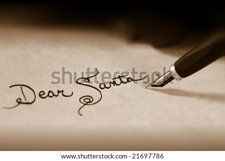 letter to Santa in sepia