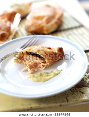 Salmon fillet in pastry crust ,Nantais butter