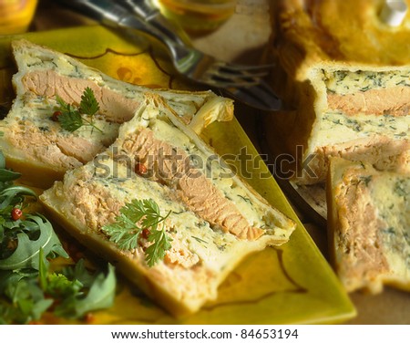 Salmon terrine in pastry crust