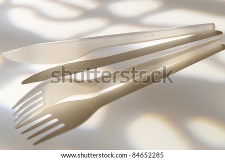 Plastic knife and fork
