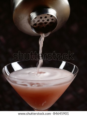 Lychee liqueur and grapefruit cocktail