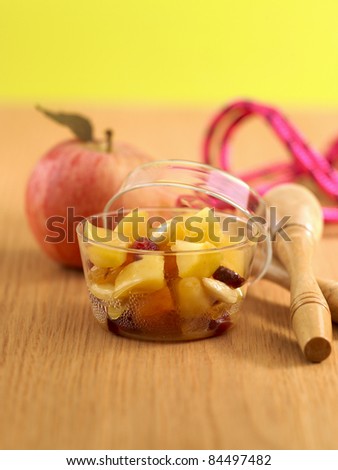 Stewed apples with dried fruit