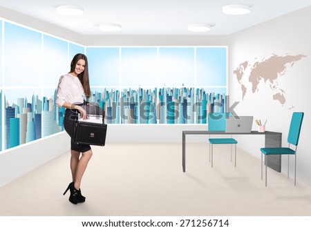 Beautiful businesswoman consultants standing at the office