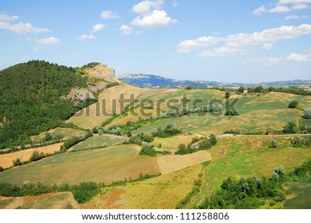 Italy. Romagna Apennines landscape around San-Leo castle.