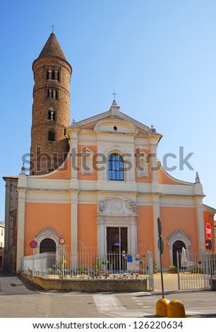 Italy, Ravenna  old church Saint John Battista with round bell tower.