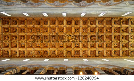 PISA, ITALY-MAY 5: Saint Mary of the Assumption cathedral ceiling built in 1064. Up to 4, 5 million tourists a year visit this UNESCO World Heritage site. May 5, 2012 in Pisa, Italy