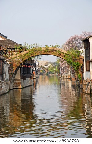 NANXUN, SHANGHAI, CHINA -Â?Â? APRIL 11: one of the many village ancient bridges. The Nanxun water town is Shanghai tourist attraction with 100000 visitors year. April 11, 2007,Nanxun, China