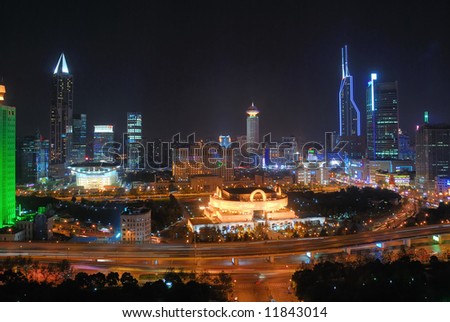 China Shanghai people square night view