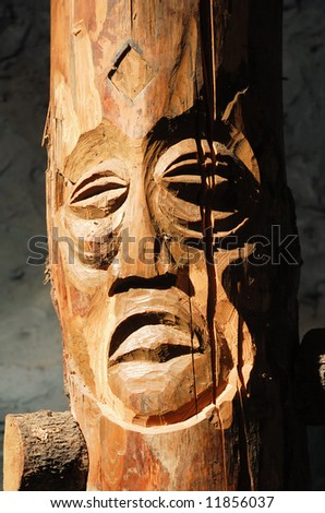 China Shanghai carved wood face