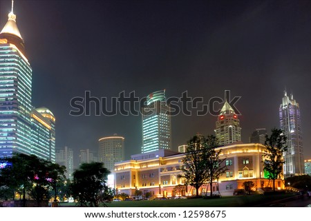 China Shanghai People square Opera House night view