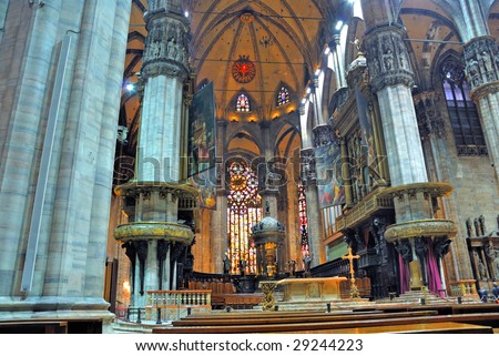 Milan cathedral interior.