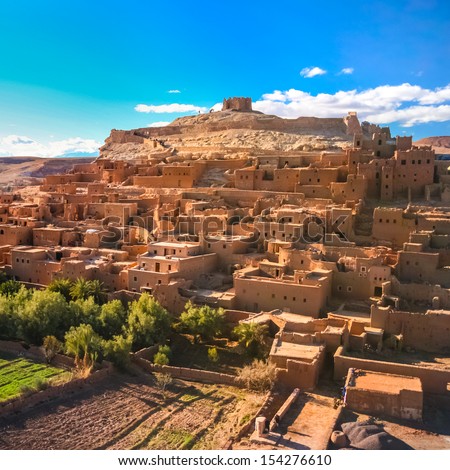 Ait Benhaddou,Fortified City, Kasbah Or Ksar, Along The Former Caravan Route Between Sahara And Marrakech In Present Day Morocco. It Is Situated In Souss Massa Draa On A Hill Along The Ounila River.