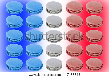 colorful macaroons depict French flag
