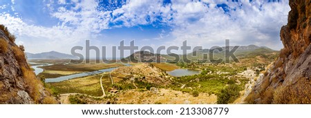 Dalyan river valley panoramic landscape