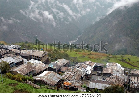 Tin roofs held down with rocks are all that protect the inhabitants from cold weather in winter and monsoon rains in the summer in this developing country