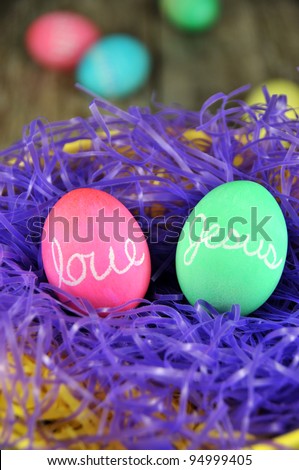 Love Jesus Easter eggs