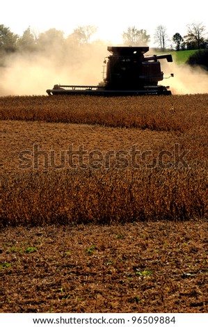 Combine Harvester harvesting crop