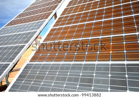 Abstract view of solar panels