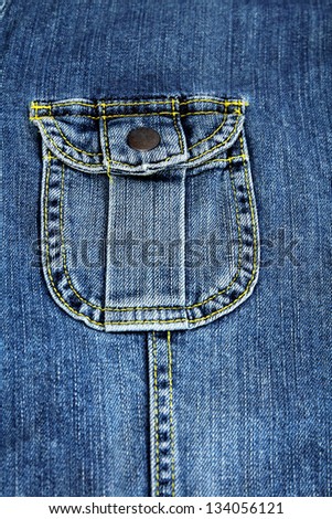 Shirt pocket blue  jeans.