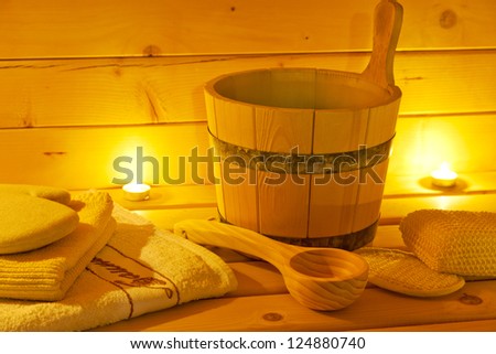 interior of sauna and sauna accessories interior of sauna and sauna accessories
