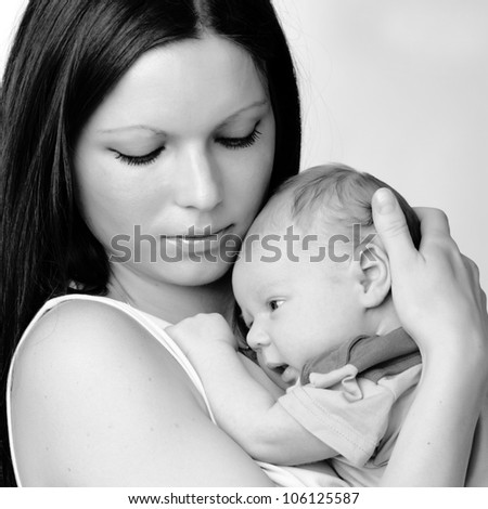  Baby Photo on Art Photo Of Beautiful Mother Holding Baby Boy   Stock Photo