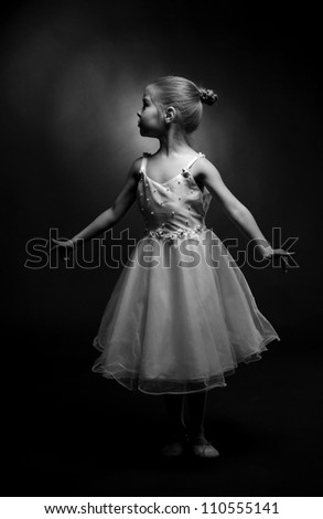 girl express her feelings over dance/Black and White image of dancer