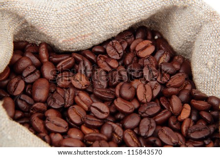 Coffee bag with coffee beans