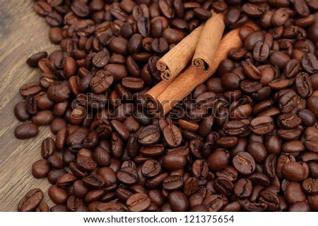 coffee beans and cinnamon on Food and Drink theme