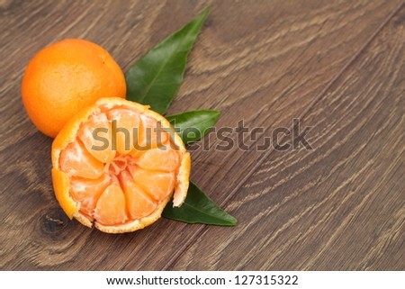 Open organic fresh mandarin
