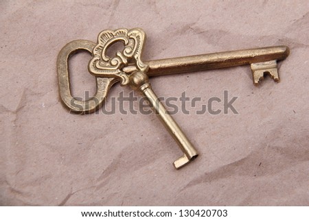 Two antique keys lies