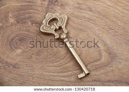 Vintage antique key with a pattern
