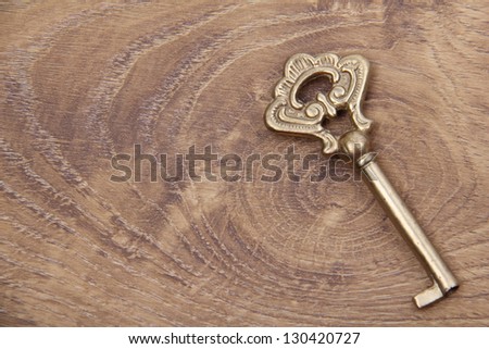 Antique Vintage key and wood texture