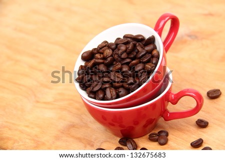 Two coffee cups on Food and Drink