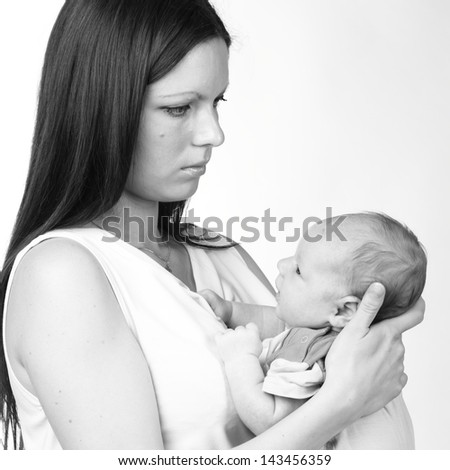 Black and White Art photo of mother love