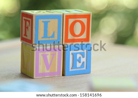 Word love from children\'s wooden blocks/Educational toys