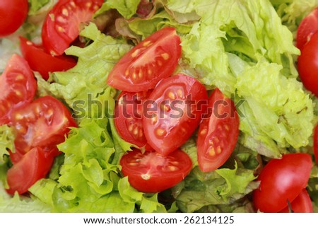green salad and tomato texture