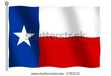 texas flag waving. stock photo : Flag of the State of Texas waving