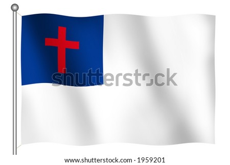 Christian Flag Waving (With Clipping Path)