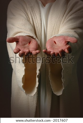 The Nail scared hands of Jesus