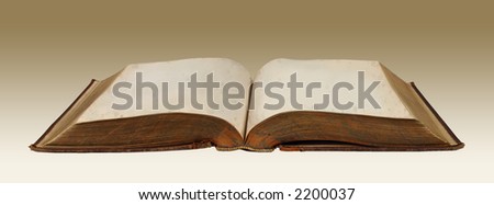 Grungy vintage book with blank pages (With Clipping Path)